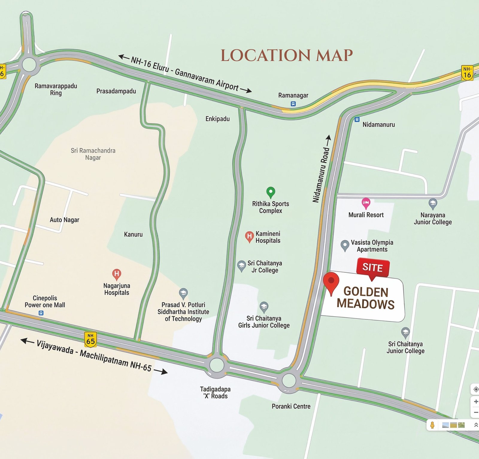 Golden Meadows location map